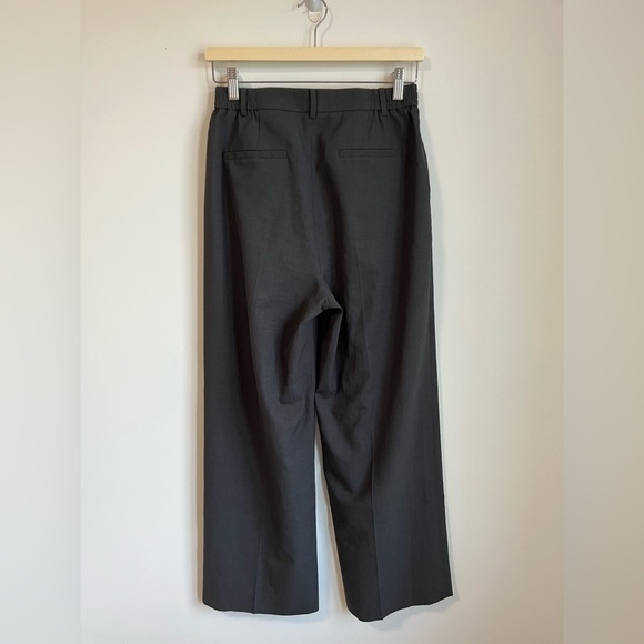 🇰🇷 Grey linen style wide leg trousers crop - Picture 13 of 13
